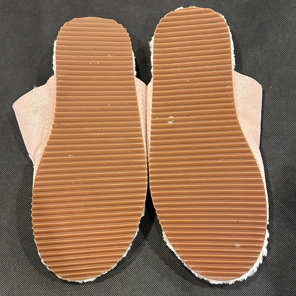 REVITALIGN Amelia Pink Sparkle Adjustable Leather/faux-fur Orthotic Slipper-10 - Picture 6 of 11